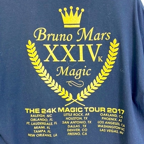 Alstyle Classic - Bruno Mars XXIV Magic Tour 2017 Graphic Short Sleeve Shirt XL - Picture 9 of 9